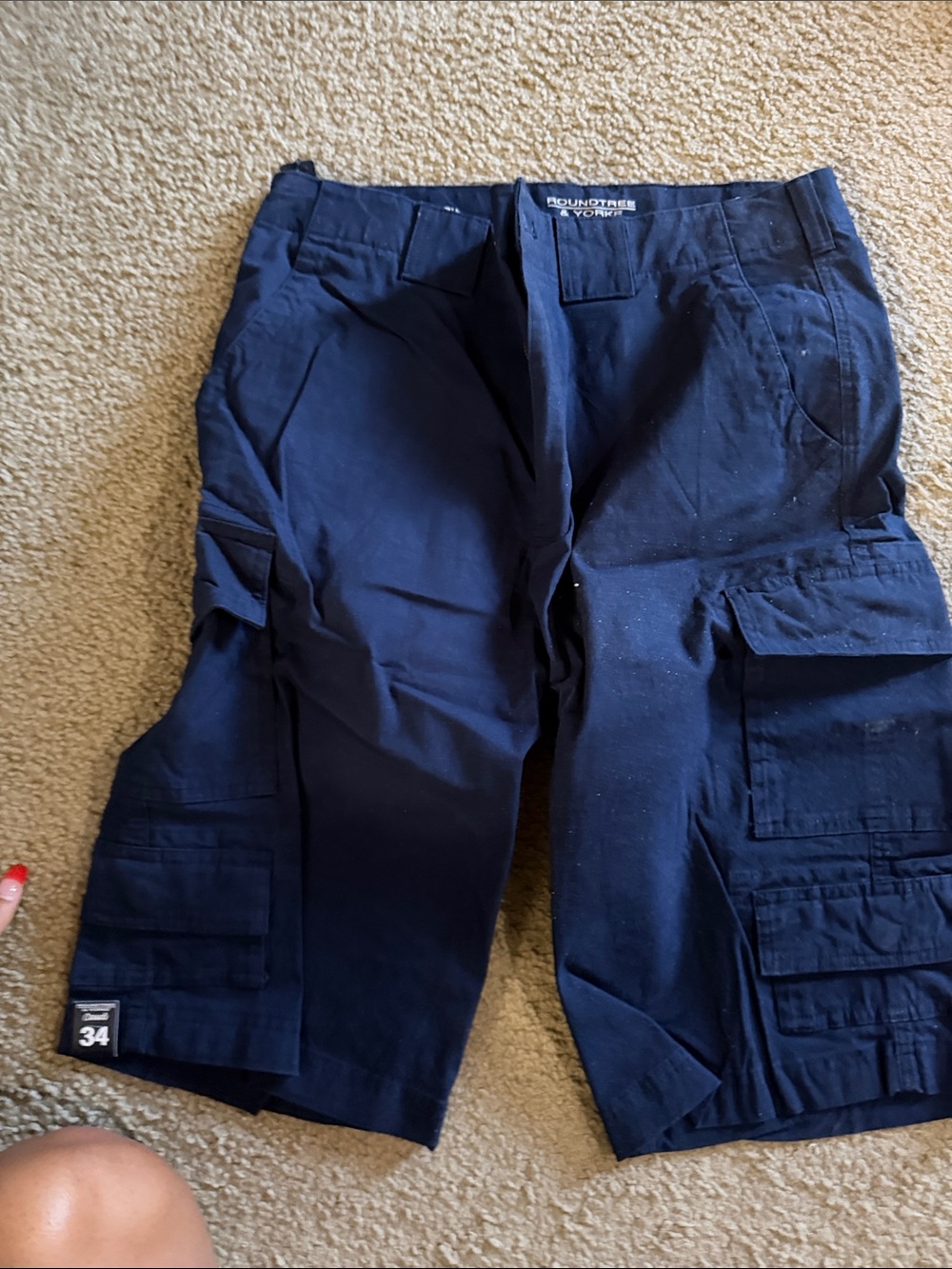 Roundtree & Yorke Men's Navy Cargo Shorts